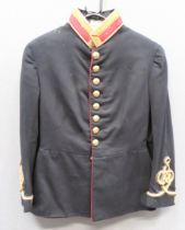 Post 1901 Royal Artillery Officer's Full Dress Tunic black, single breasted tunic.  High scarlet