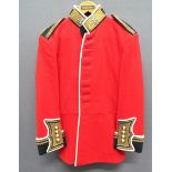 Post 1953 Irish Guards Officer's Scarlet Tunic scarlet, single breasted tunic.  High black collar