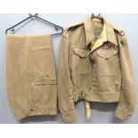 WW2 1940 Pattern Battledress Jacket And Trousers consisting khaki woollen, single breasted,