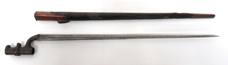British P1876 Martini Socket Bayonet 21 1/2 inch, hollow ground, triangular form blade.  Steel