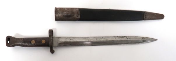British P1888 MK1 Second Type Bayonet 12 inch, doubled edged blade.  Forte with marks removed.