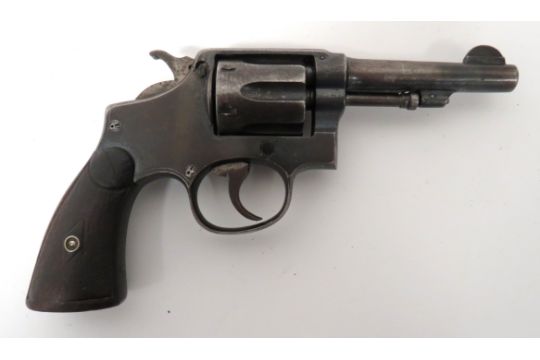 Deactivated Smith & Wesson Pattern Spanish Revolver .38, 4 inch barrel with front blade sight. - Image 1 of 3