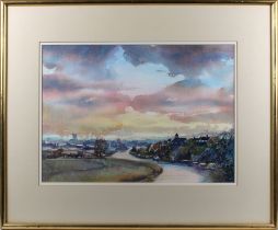 Pat Pearce, (British, 1912-2006) 'Sunset on River Avon', Watercolour, signed bottom right, titled