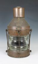 A Meteorite copper ships lantern marked '49847' and 'Not Under Command', 21½ inches high (55cm)