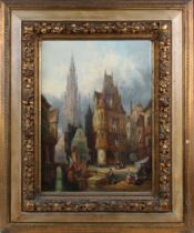 Henri Shafer (German, 1833-1916) "Antwerp, Belgium", oil on canvas, signed with the artist's