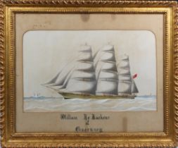 Guernsey Shipping interest - English School, 19th century The William Le Lacheur off Les Casquets,