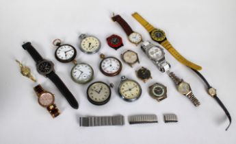 A collection of various vintage / antique pocket watches and wrist watches for repair. (qty)