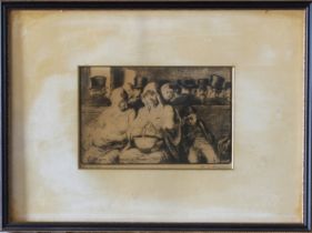 After Honore Daumier (French, 1808-1879) Le Wagon du Troisieme Classe, aquatint, signed and titled