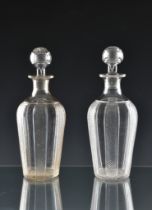 A pair of Victorian ovoid decanters six repeating diamond cut panels, star cut base, 10½in. (26.