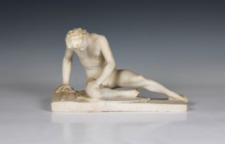 A 19th century carved marble Grand Tour model of The Dying Gaul after the ancient Roman statue in