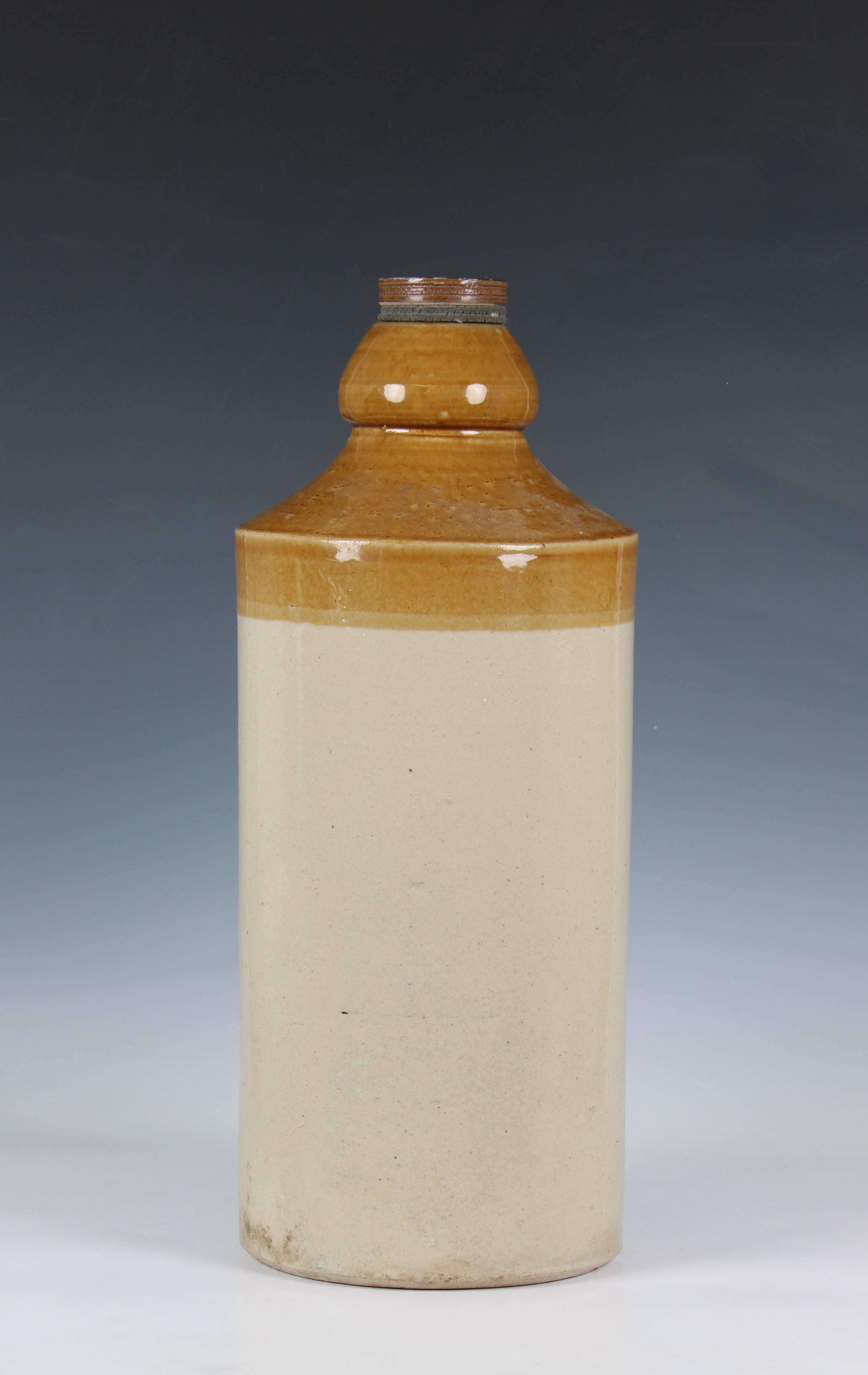 A large F Wheeler Guildford old English brewed ginger beer stoneware dispenser screw top, no tap, - Image 2 of 2