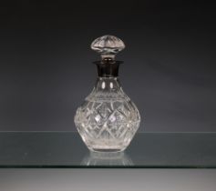 A cut glass decanter with silver collar J B Chatterley & Sons Ltd, Sheffield, 1977 (Jubilee mark),