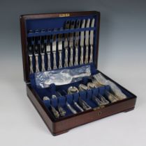 A Mappin & Webb silver plate canteen of cutlery.