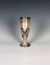 A commemorative silver chalice Hector Miller, London, date letter indistinct, inscribed "Made by