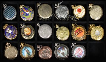 A collection of seventeen imitation pocket watches.