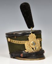 A 19th century US Maryland National Guard Shako black felt shako with brass chin scales mounted