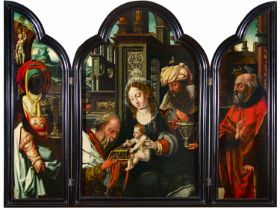 Circle or workshop of Pieter Coecke van Aelst the Elder (Flemish, 1502-1550) A triptych: The