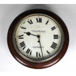 Early 20th century 'TROUTEAUD GUERNSEY' wall clock hinged glazed cover for access. * Not tested,