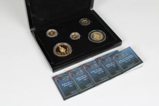 D-Day 75th Anniversary five (5) coin Gold Sovereign set 1944/2019, comprising Five Double, Full,