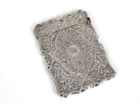 A Victorian silver card case Maker's mark rubbed, probably Frederick Marson, Birmingham, 1871, of