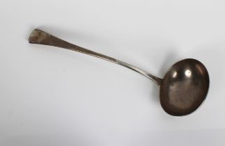 A Georgian silver Old English pattern soup ladle Richard Crossley, London, 1812, the terminal