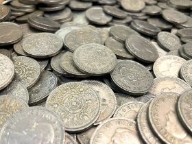 A massive collection of (1947–1967) Cupronickel florin / two-shilling pieces (many hundreds)