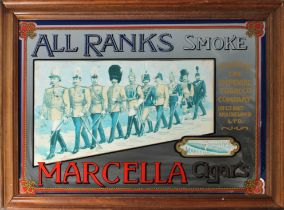 A Marcella Cigars advertising mirror 'All Ranks Smoke. Issued by the Imperial Tobacco Company',