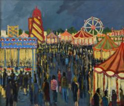 Michael Quirke (British, b.1946) 'Hampstead Fair', oil on canvas, signed with initials lower