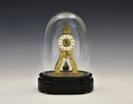 An engraved French 'Crystal Palace' skeleton clock by Pierret a Paris 19th century, 8 day movement