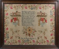 A named Channel Islands mid-19th century needlework sampler by Mary Le Messurier, November 7th,