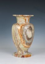 An Italian 20th century rhodonite style marble vase 13in. (33cm.) high. * Chips and repairs to