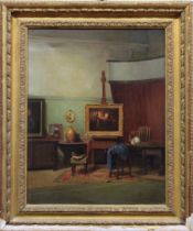 Mary Dawson Elwell SWA (English, 1874-1952) The Artist's Studio, oil on canvas, signed "M D. Holmes"