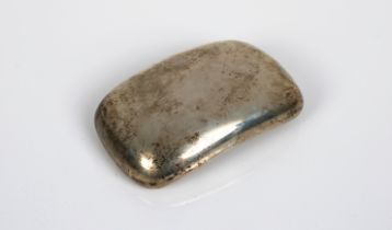 A Victorian silver snuff box over stamped, James Deakin & Sons, Birmingham, 1899, of curved oblong