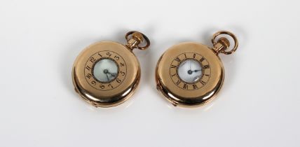 Two gold plated half hunter pocket watches to include a Star Dennison Watch Case Co, case number