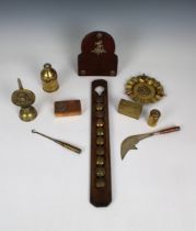 Trench Art - A collection - WWI & WWII (10) comprising buttons in wooden frame; matchbox; Ashtray;