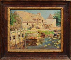 Wynford Dewhurst RBA (English, 1864-1941) The Water Mill, oil on board, signed and dated lower right