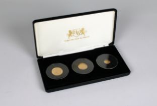 A Queen Elizabeth II Alderney Coronation Jubilee Gold Proof Sovereign Three Coin Set 2018,