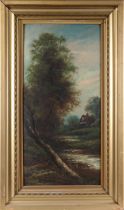 H* Graham (19th Century) Rural landscape with ducks before a country cottage, together with a