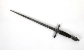 An Italian gunner's stiletto dagger early 17th century, with sharply tapering blade of triangular