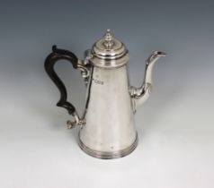 A Victorian silver coffee pot H. Samuel Ltd, London, 1898, of conical form, having hinged cover, 8½