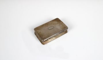 A William IV silver snuff box London, 1834, 'J.B' possibly Josiah Barnet, of rectangular form,