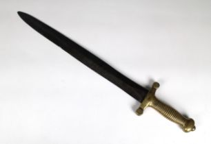 A French 1831 pattern 'Gladius' or 'Cabbage Cutter' Brass Handled Short Sword illegible stamps, 47.