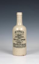An Edinburgh Household Ammonia bottle off white glaze, black transfer - THE PLYNINE Coy