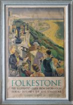 Adrian Allinson ROI, (British, 1890 - 1959) "Folkestone", British Railways (Southern Region) poster,