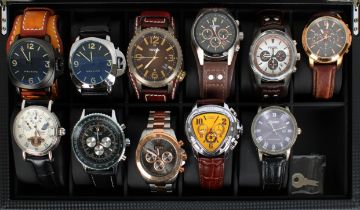 A collection of Gentleman's vintage style collectors wrist watches to include four by Fossil, two