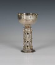 A silver commemorative chalice Hector Miller, London, 1982, inscribed 'Made by Order of the Dean and