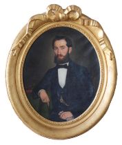 Louis Joseph Digout (French b.1821) Portrait of a Gentleman, oil on canvas, signed and dated 1858