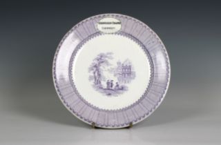 Guernsey interest: A 19th century Staffordshire transfer printed plate in lilac 'Claremont'