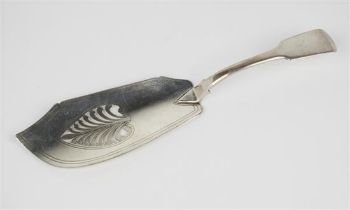 A George III silver fish slice William Knight II, London 1818, fiddle pattern, the blade with