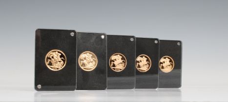 The London Mint Office - Queen Elizabeth II five (5) Coin Sovereign set comprising five full